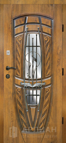 Фото «Утепленная входная дверь для загородного дома с зеркалом №22»